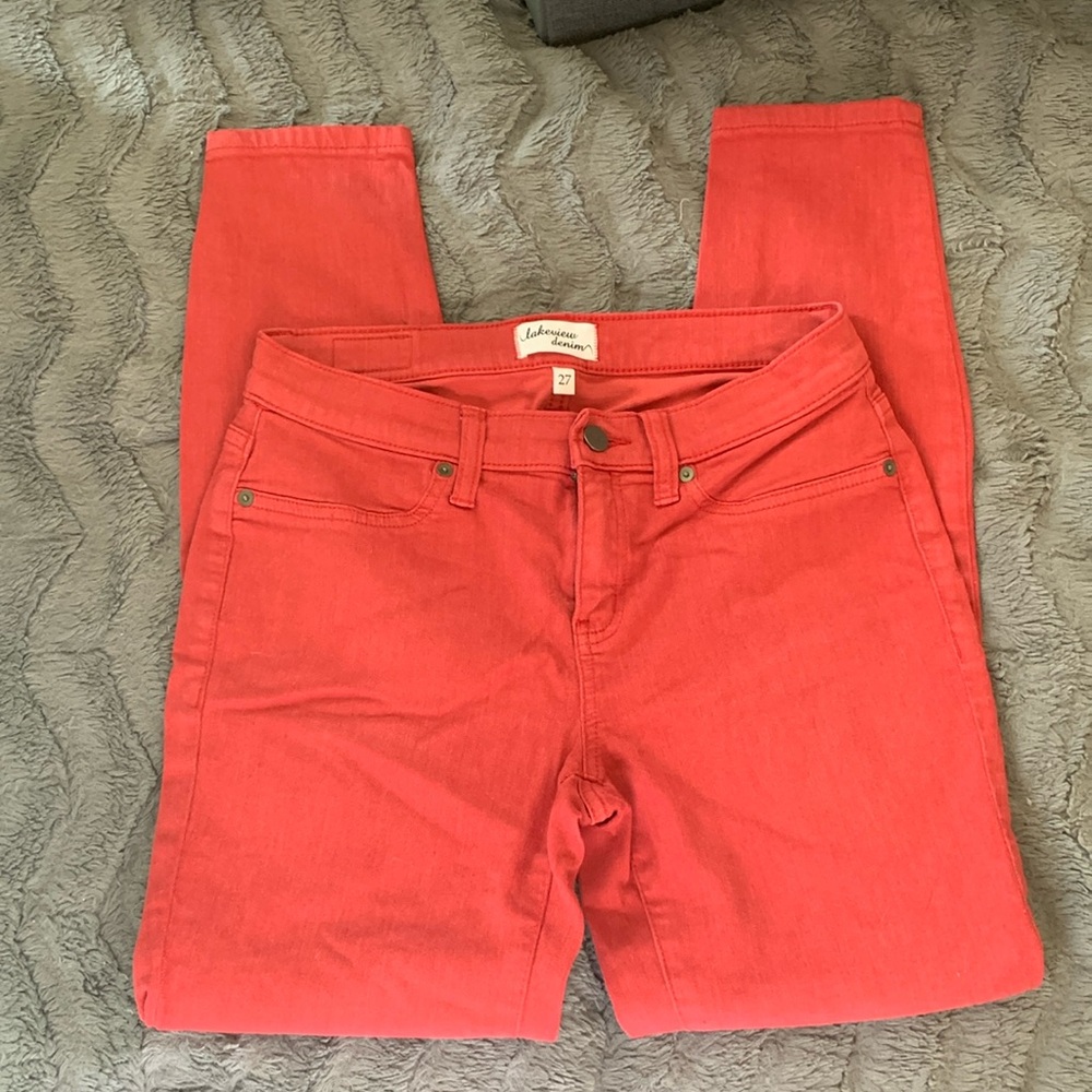 Red lake view denim skinny jeans 27